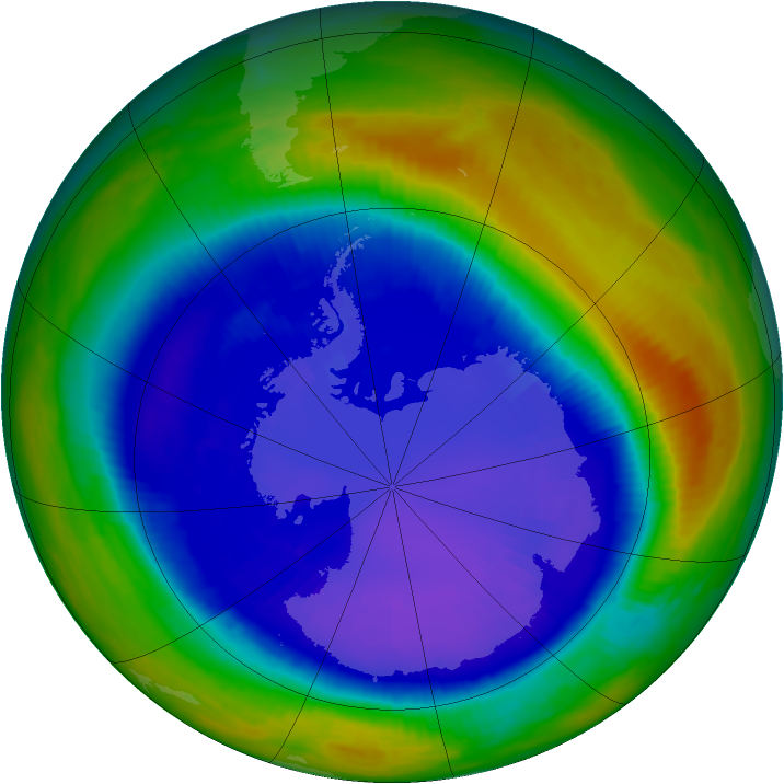 Antarctic ozone map for 04 September 2000